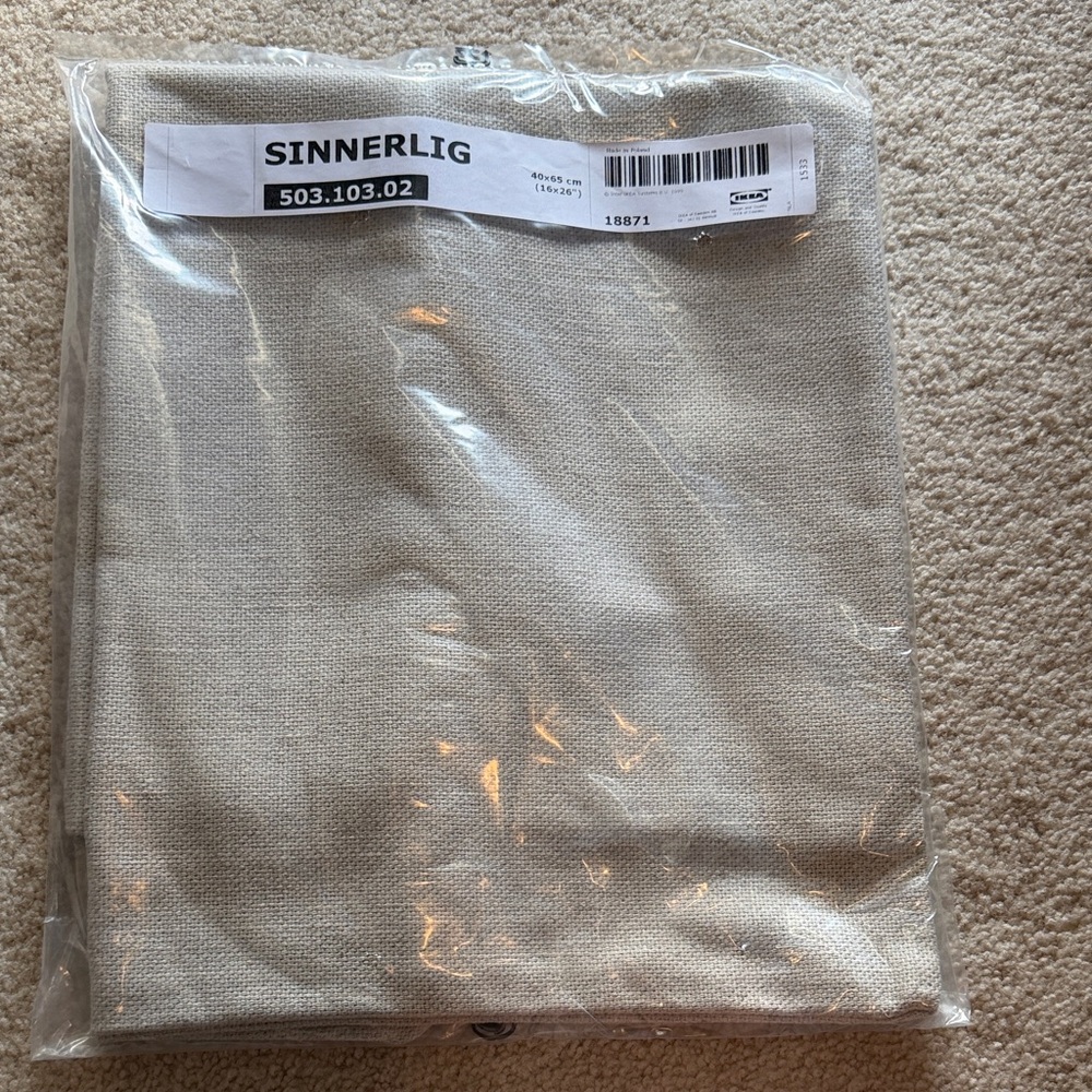 IKEA SINNERLIG Neutral Linen-Look  pillow cover.
